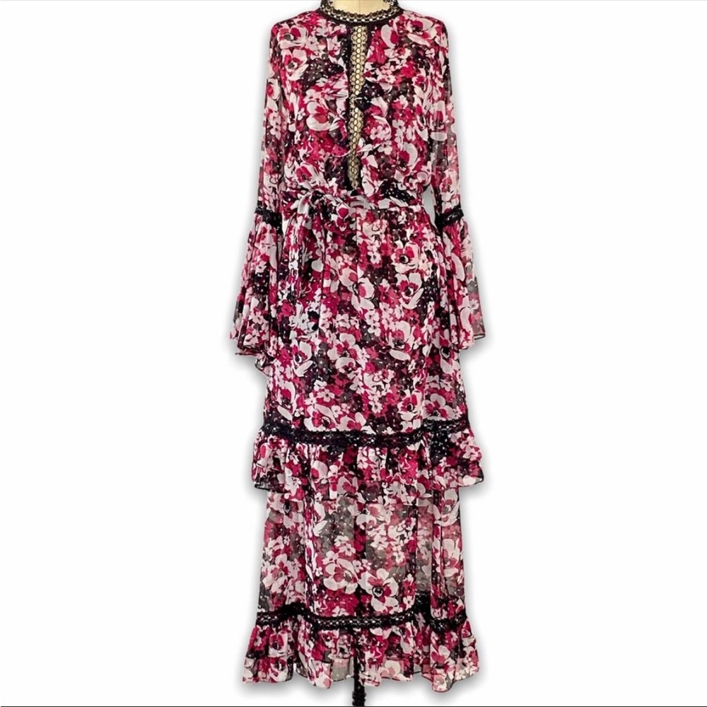 NWOT MISA Los Angeles Myranda Lace Ruffle Maxi